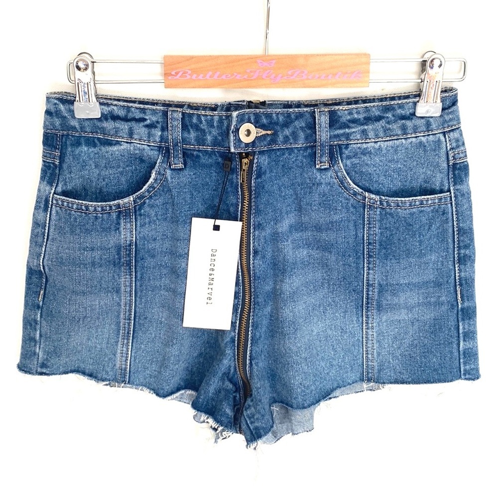 Dance &‎ Marvel denim zip around shorts, Size M, NWT